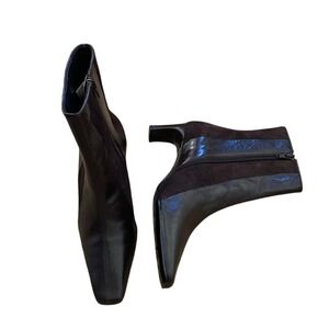 Emilio Bertonlini Womens Brown Leather Suede Ankle Boots Size 7 Dressy Classic